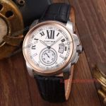 New Cartier Calibre De Copy Watches - White Dial